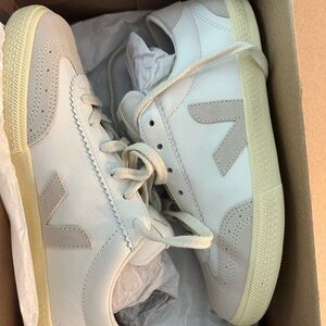 Veja Cream and Gray Sneakers